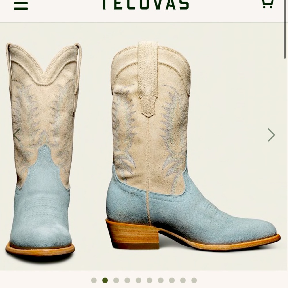 Tecovas white and blue boots